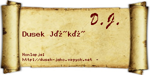 Dusek Jákó névjegykártya